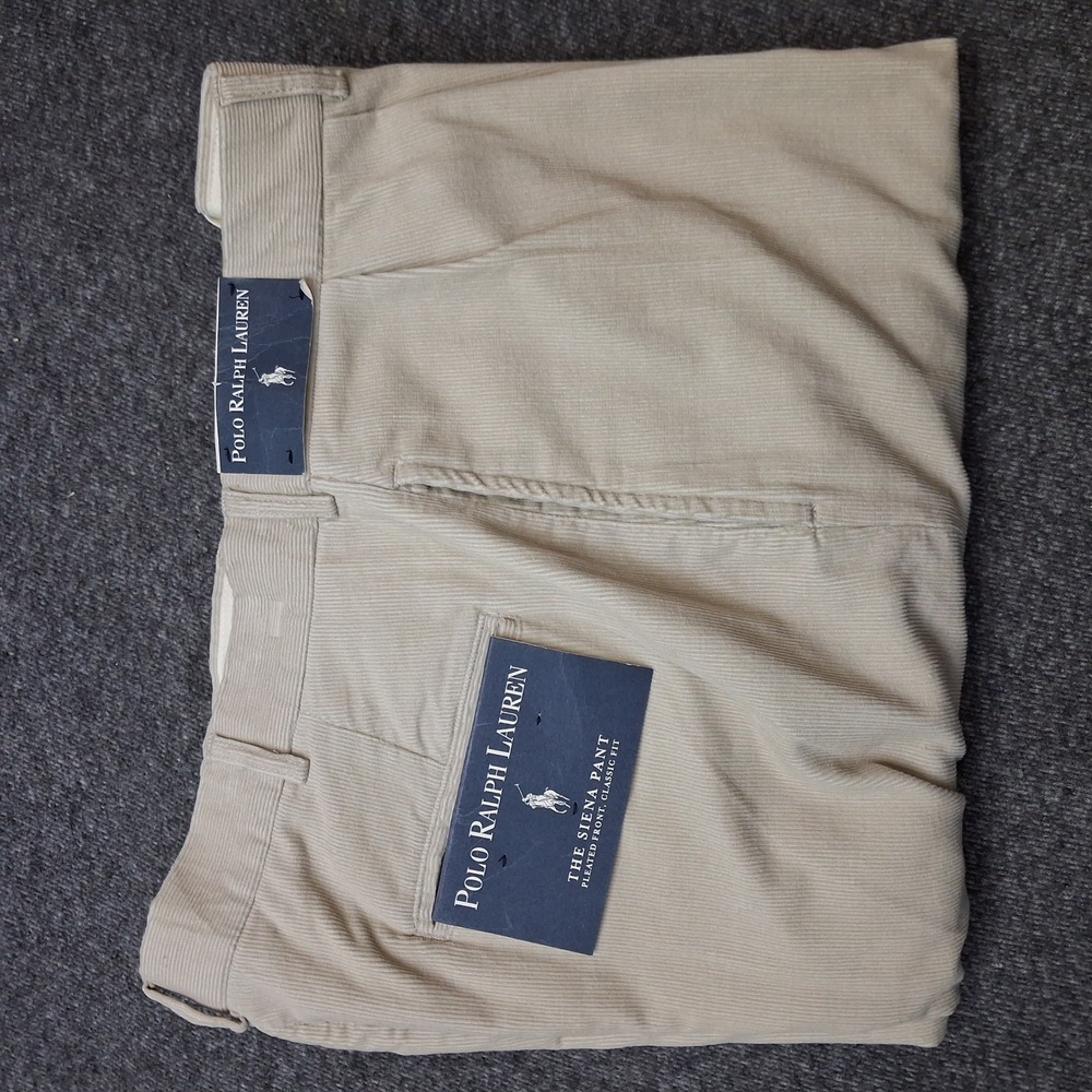 Polo Ralph Lauren Siena Corduroy Pants Mens 36x31 Pleated Cuffed Cotton Preppy - Picture 16 of 16